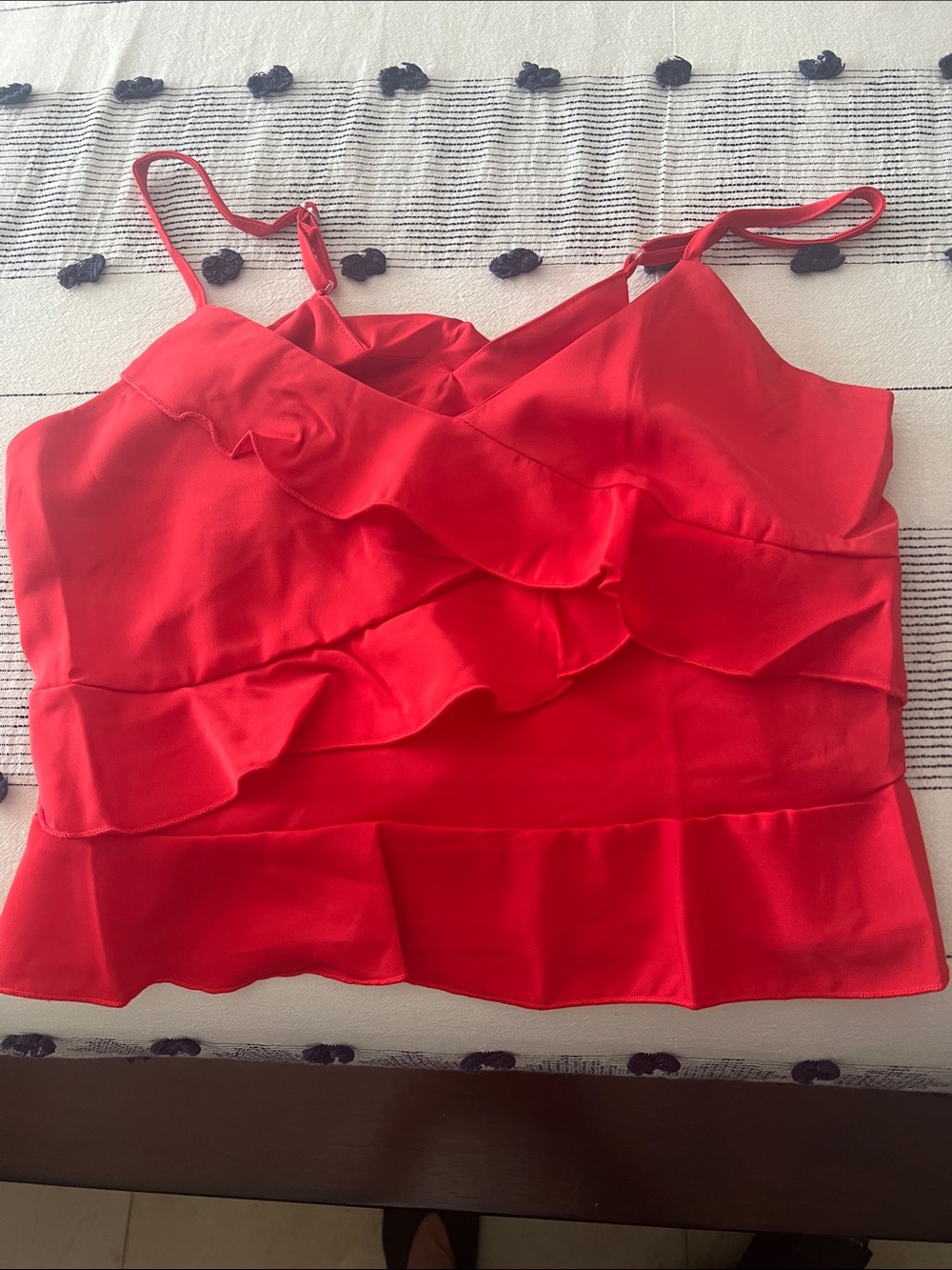 Red Ruffle Camisole Top - Women's Sleeveless Tank